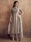 Light Gray Colour Latest Fancy Designer Festive Wear Heavy Maslin Silk Worked Readymade Salwar Suit Collection 515